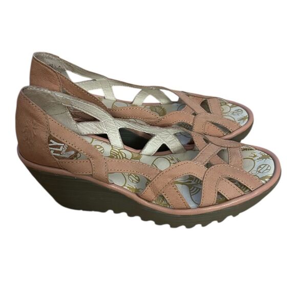 Fly London Taupe Yadi Wedge Sandals Size 39 (8-8.5) - Picture 1 of 11